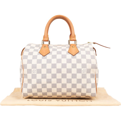 Louis Vuitton Monogram Damier Azur Canvas Speedy 25 Handbag