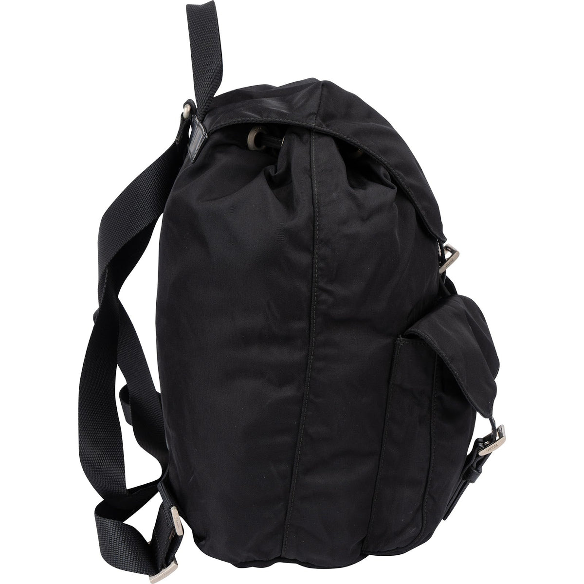 Prada Black Nylon Triangle Backpack
