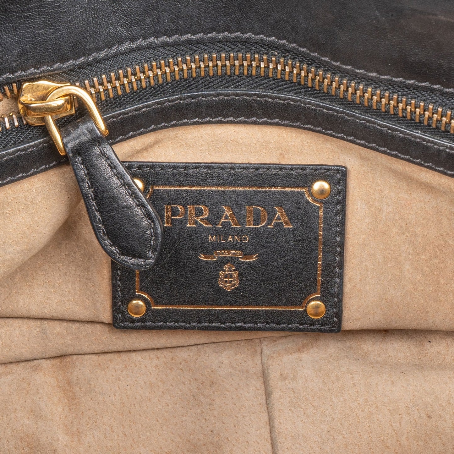 Prada Soft Leather Buckle Bauletto Handbag