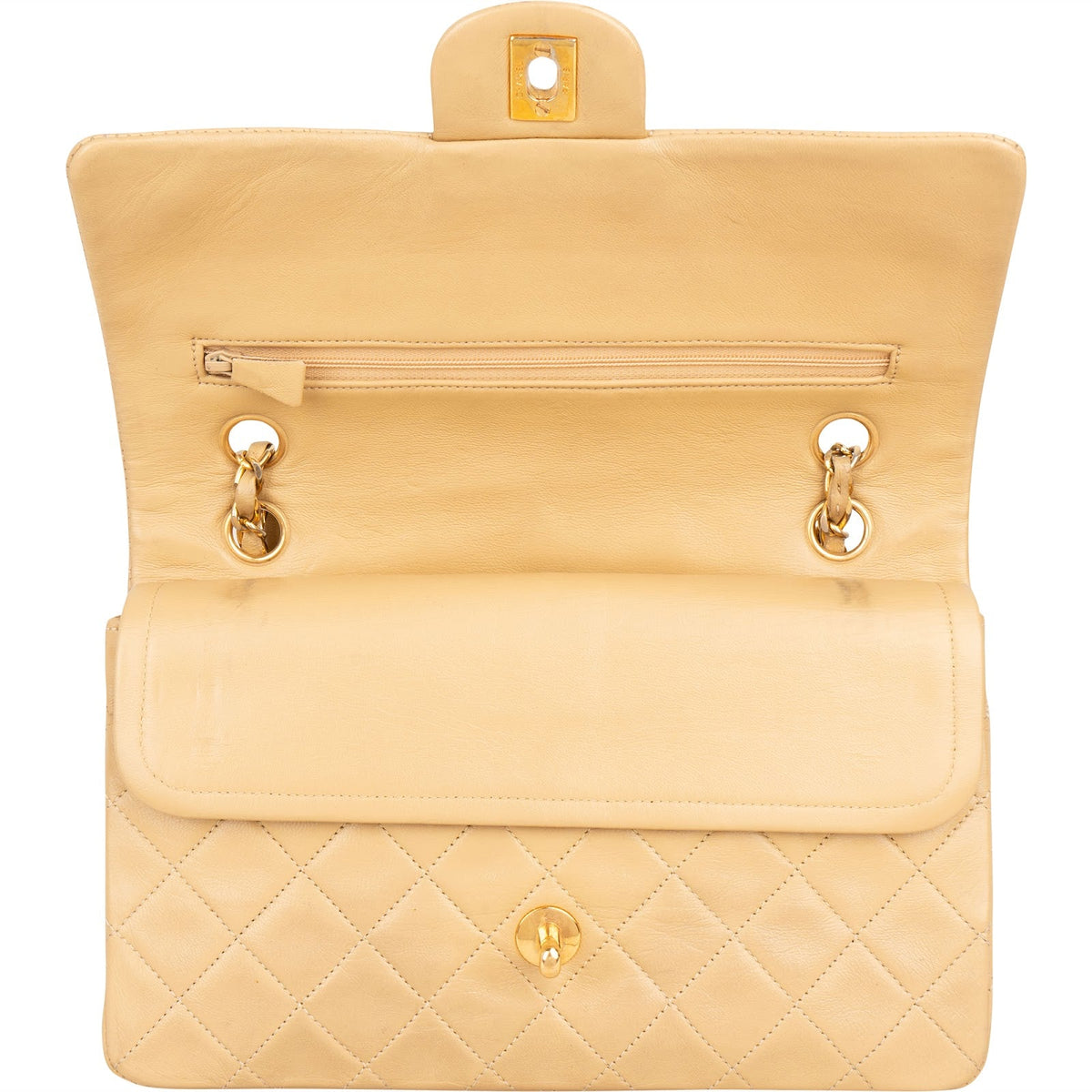 Chanel Quilted Lambskin 24K Gold Medium Double Flap Shoulder Bag