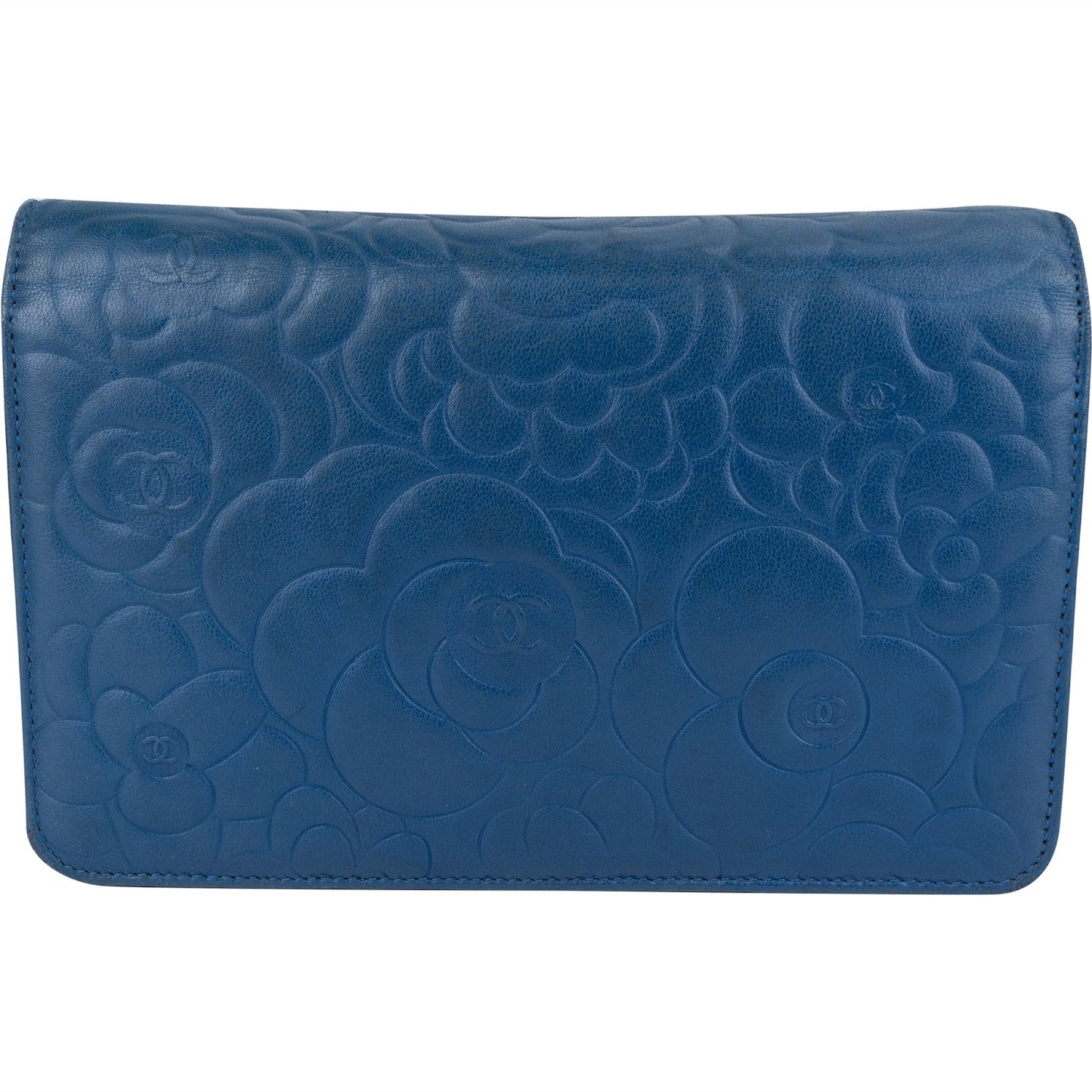 Chanel Embossed Leather Camellia Wallet On Chain Crossbody Bag