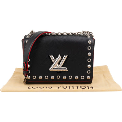 Louis Vuitton Noir Epi Leather Studded Twist MM Crossbody Bag