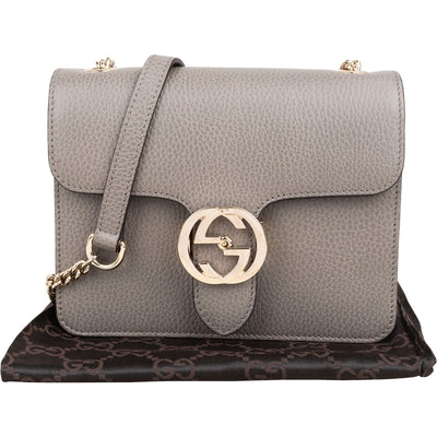 Gucci Grained Leather Interlocking GG Small Crossbody Bag