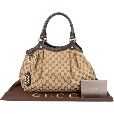 Gucci Monogram GG Canvas Sukey Hobo Handbag