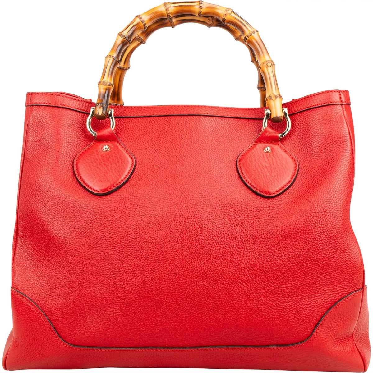 Gucci Bamboo Top Handle Large Tote aus rotem Leder – Ansicht 5