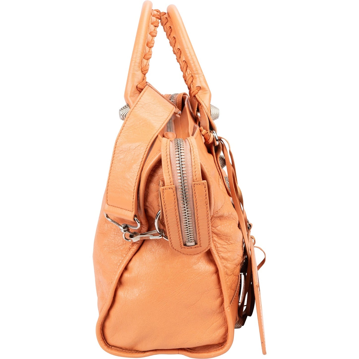 Balenciaga Orange Leather City Handbag