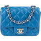 Chanel Palladium Mini Square Single Flap aus Lammleder – Vorderansicht