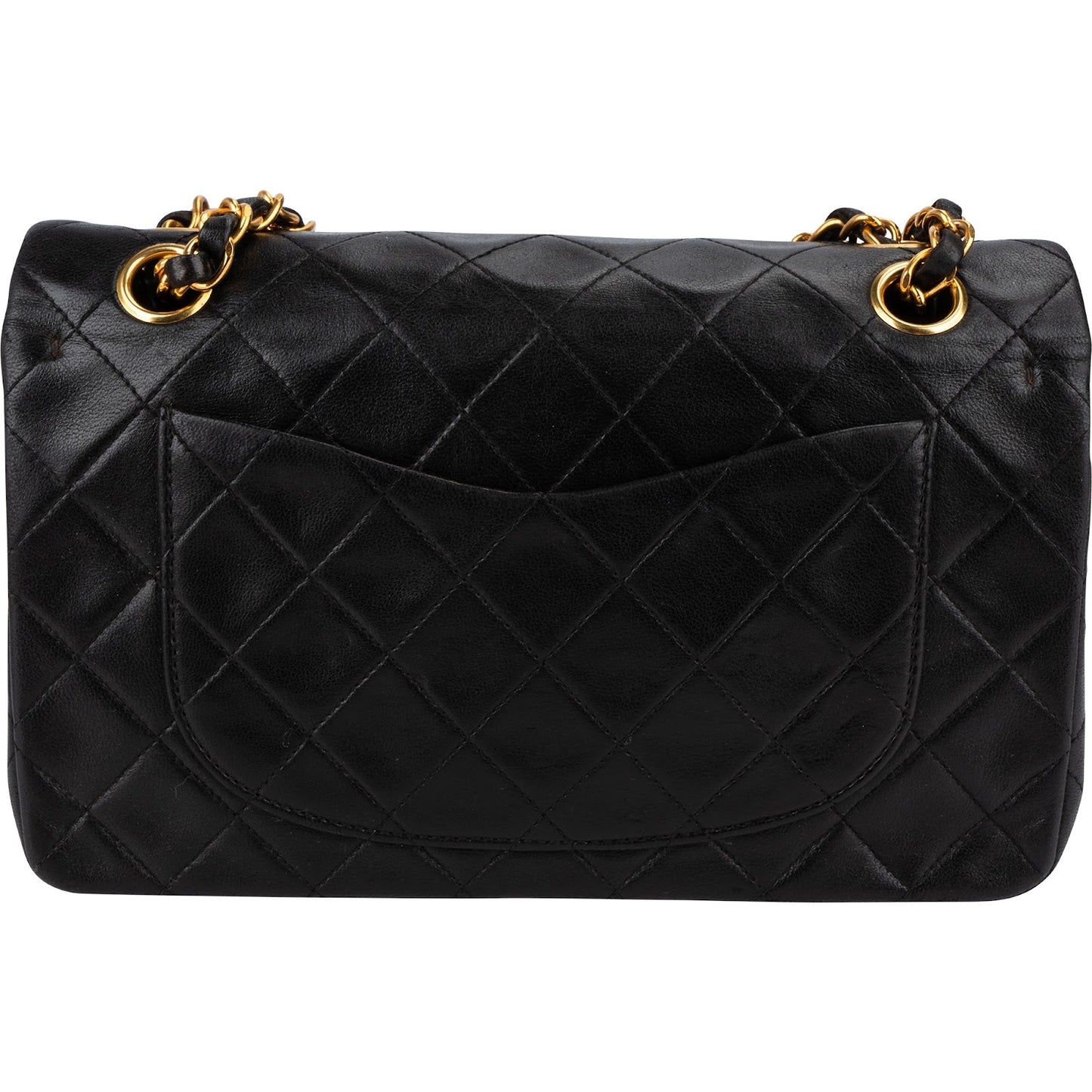 Chanel Quilted Lambskin 24K Gold Small Double Flap Shoulder Bag