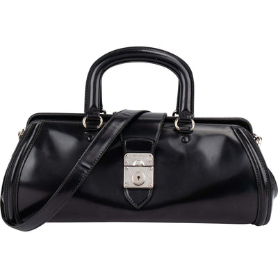 Miu Miu Spazzolato Leather Doctor Style Buckle Handbag