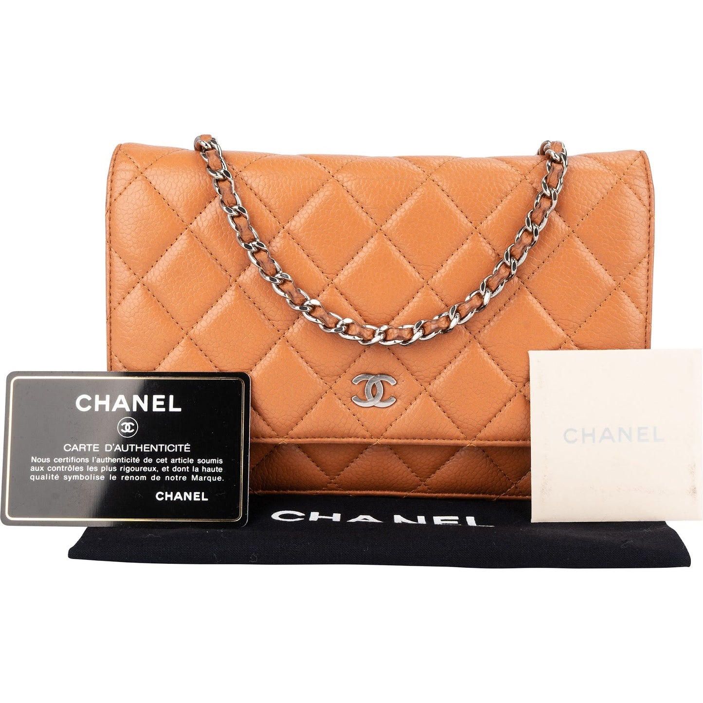 Chanel Quilted Caviar Leather Wallet On Chain Crossbody Bag