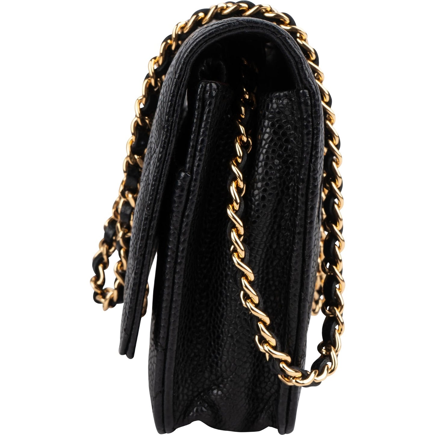Chanel Quilted Caviar Leather Wallet on Chain Crossbody Bag