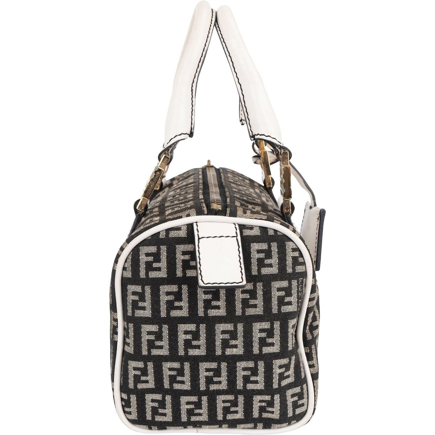 Fendi Monogram FF Mini Boston Handbag