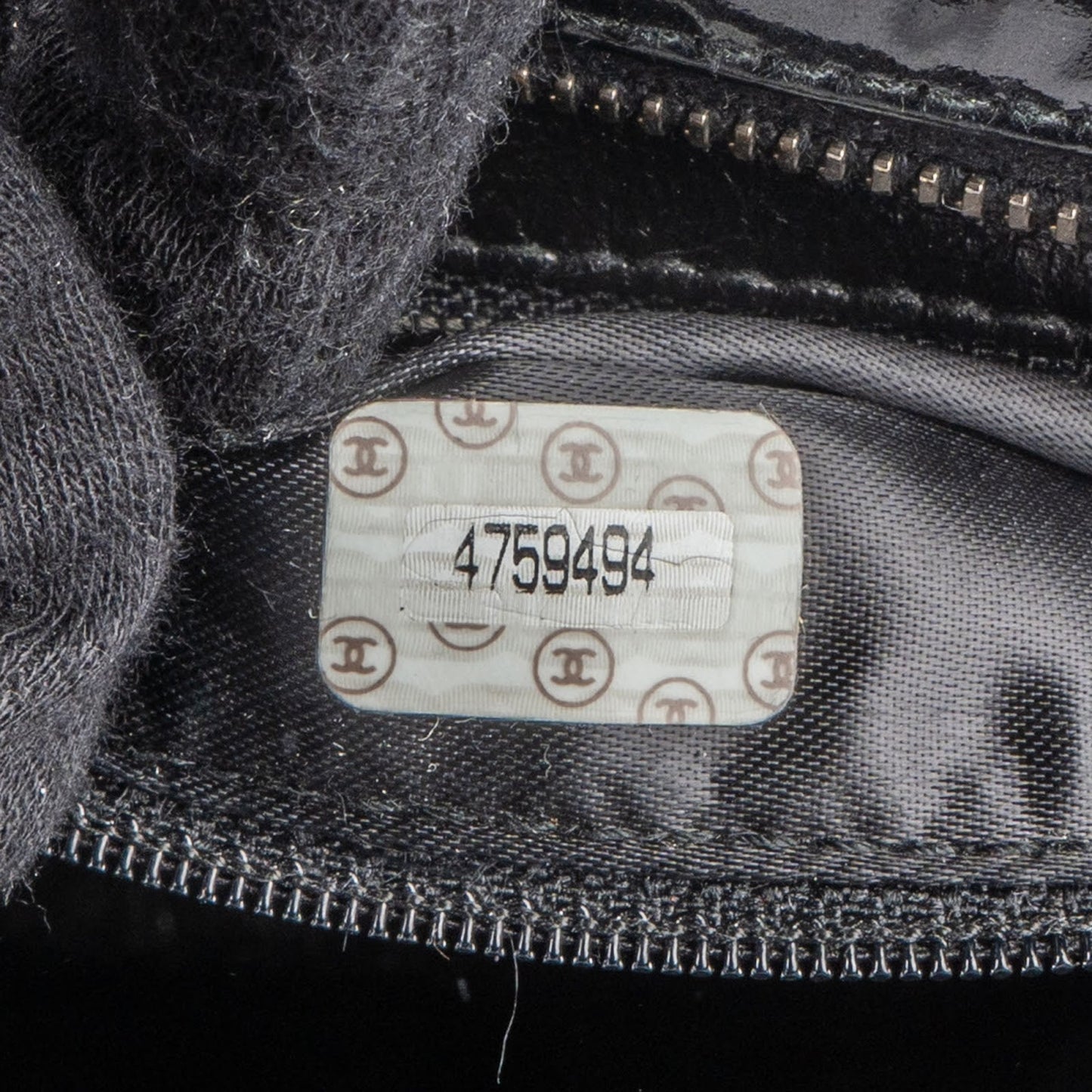 Chanel Quilted Patent Leather CC Small Tote Handbag