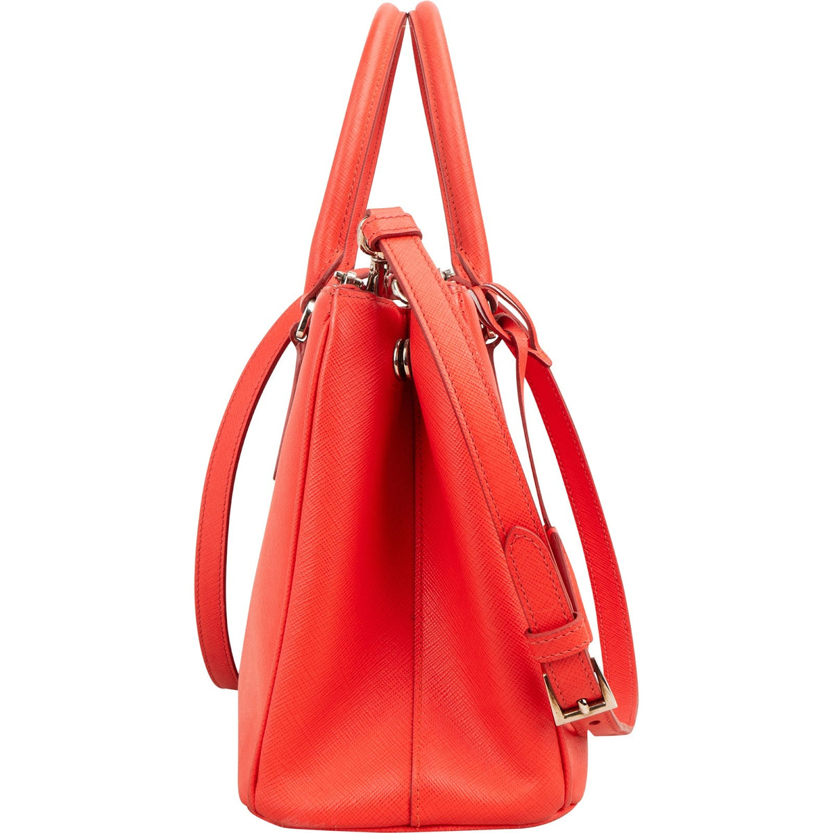 Prada Red Saffiano Leather Galleria Tote Handbag