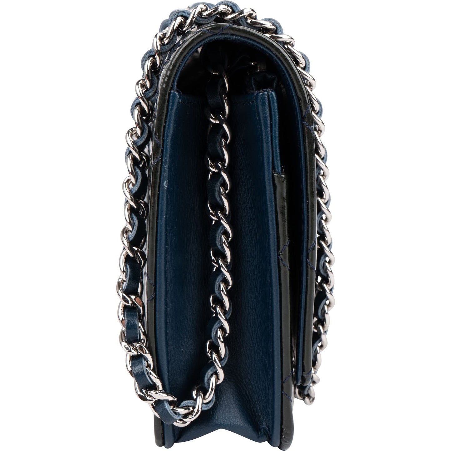 Chanel Quilted Patent Leather Wallet On Chain Crossbody Bag