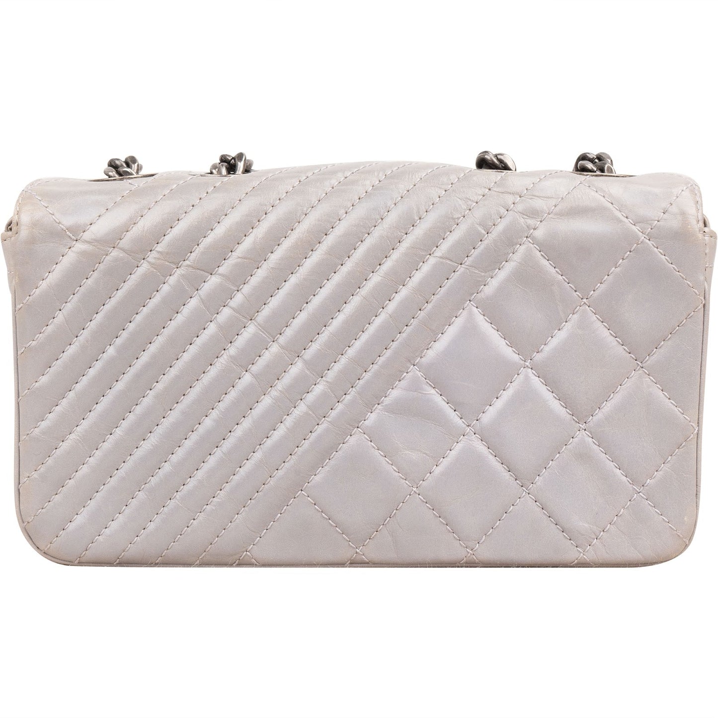Chanel Aged Quilted Calfskin Coco Boy Single Flap Crossbody Bag