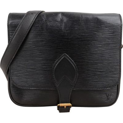 Louis Vuitton Noir Epi Leather Cartouchiere MM Shoulder Bag