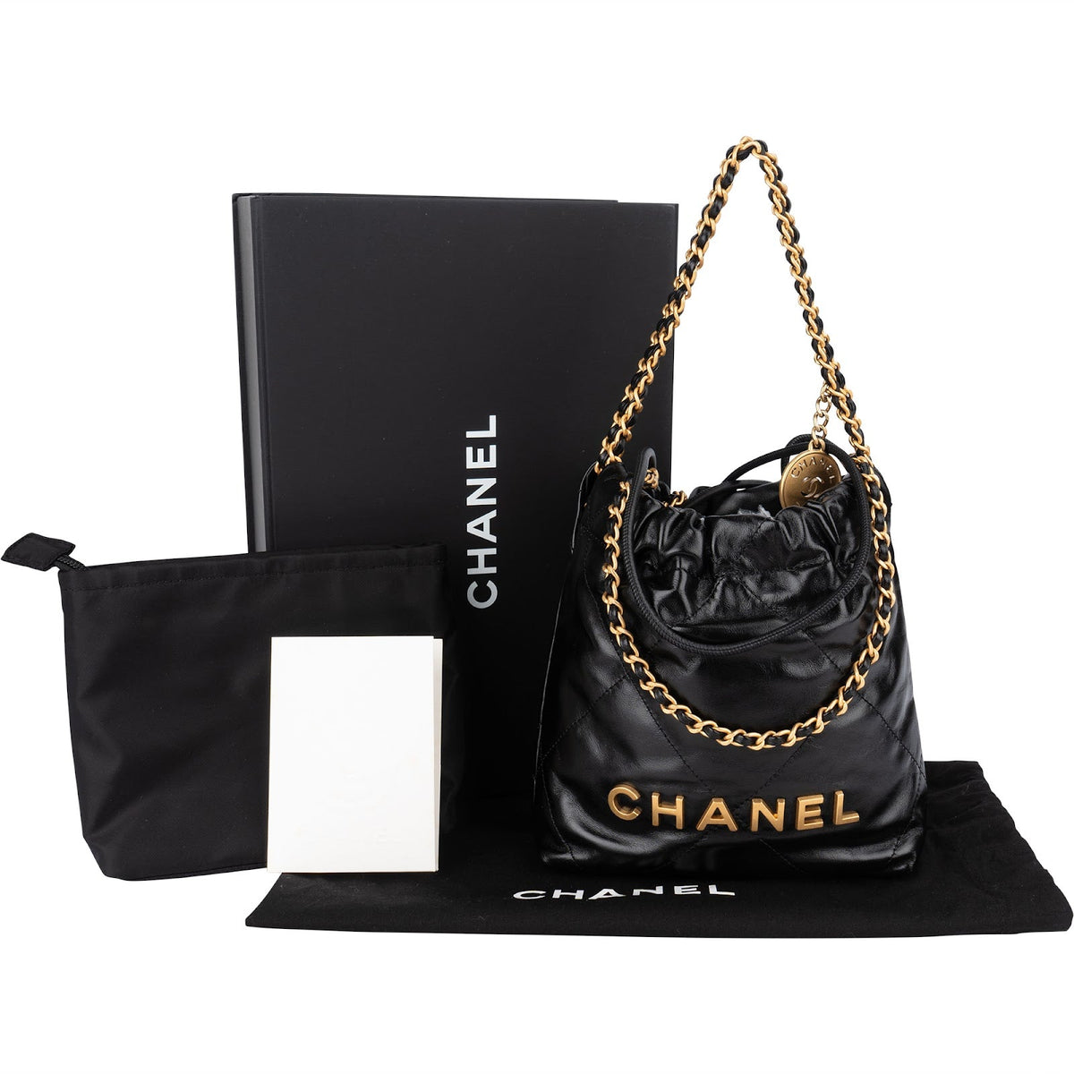 Chanel 22 Stitching Lambskin Small Drawstring Bag Handbag