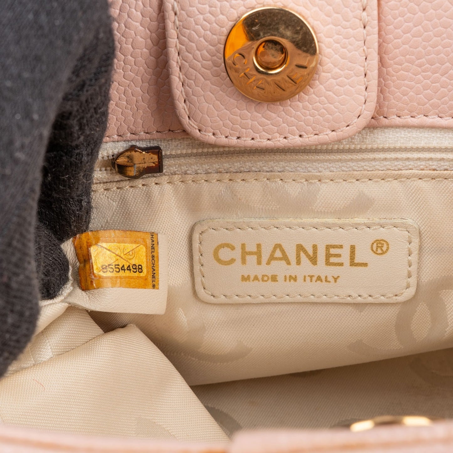 Chanel Caviar Leather Triple CC Small Tote Handbag