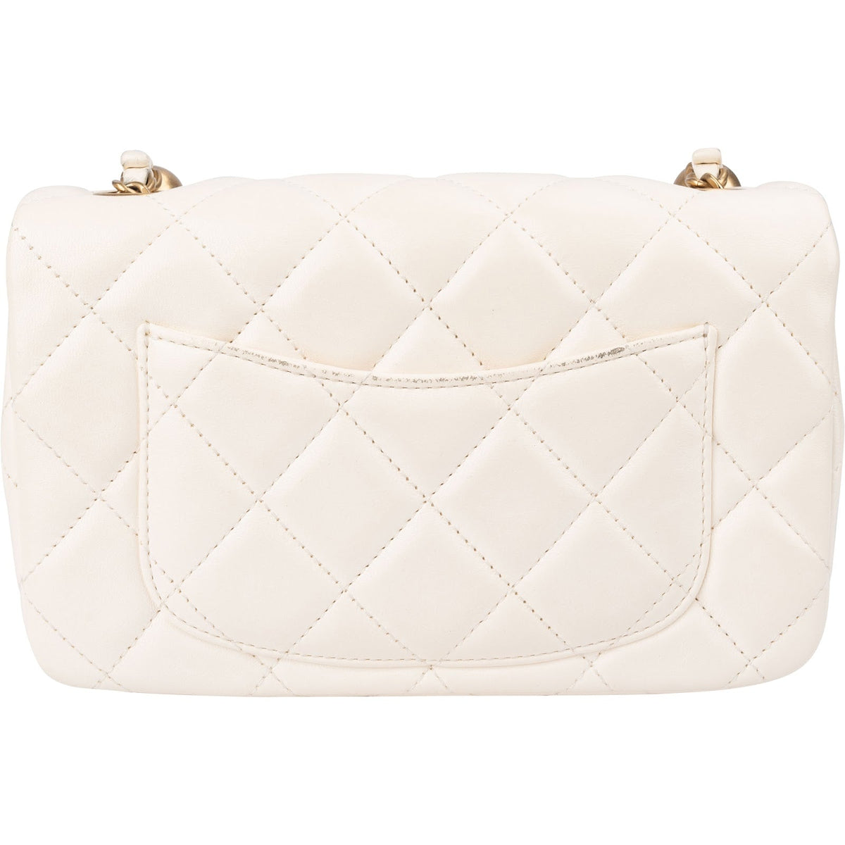 Chanel Quilted Lambskin Mini Rectangular Pearl Single Flap Crossbody Bag