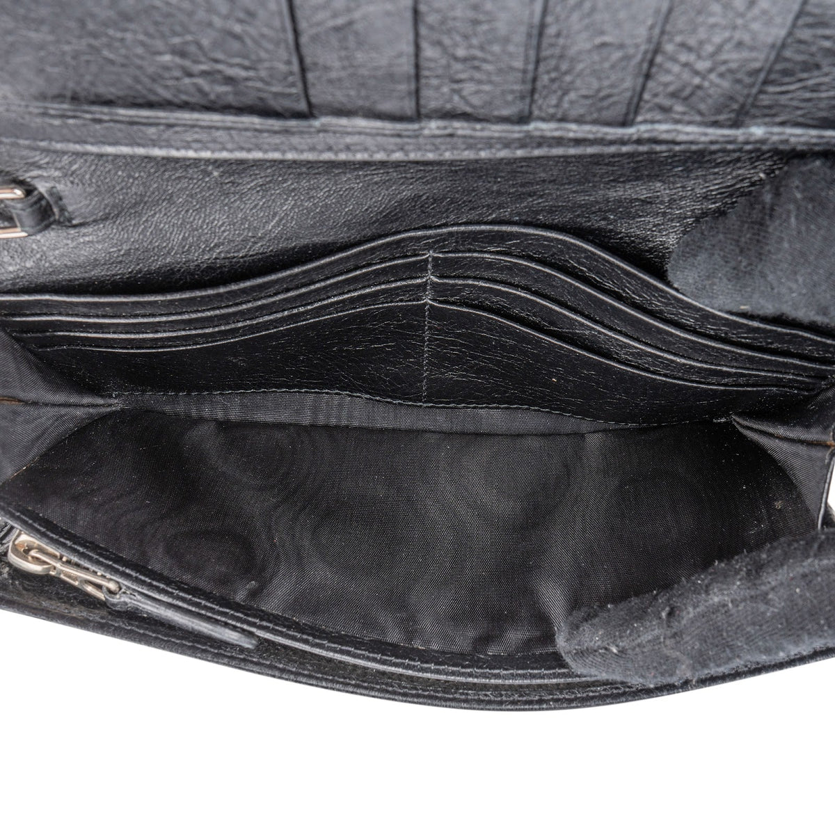 Balenciaga Black Leather Classic City Wallet On Strap Shoulder Bag