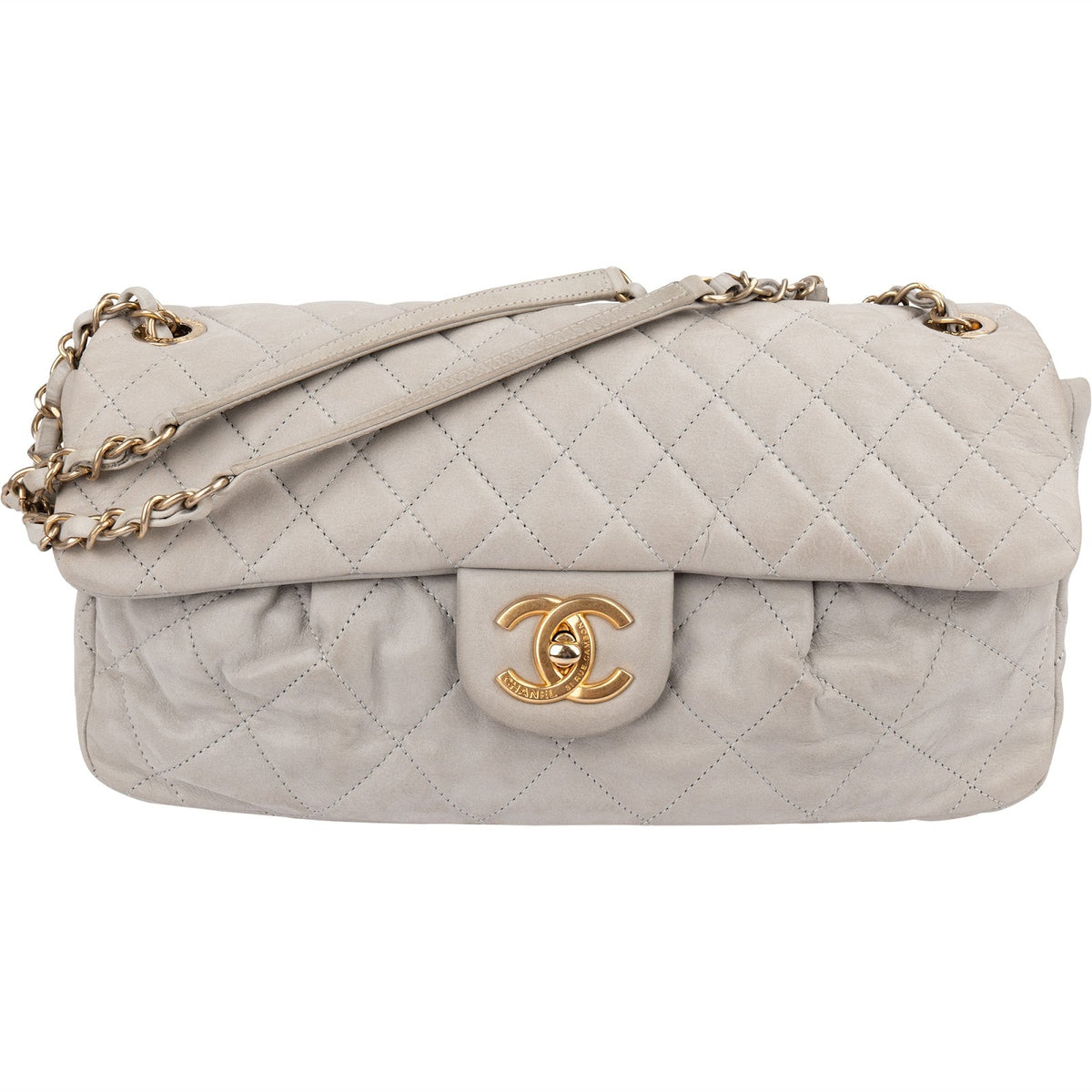 Chanel Quilted Nubuc Easy Single Flap Shoulder Bag