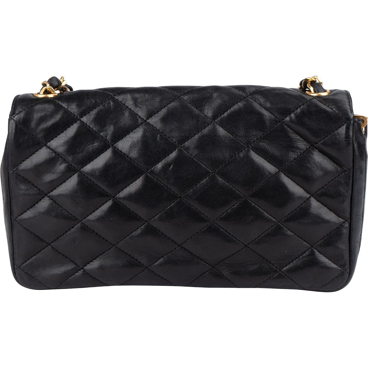 Chanel Quilted Lambskin 24K Gold Single Flap Crossbody Bag