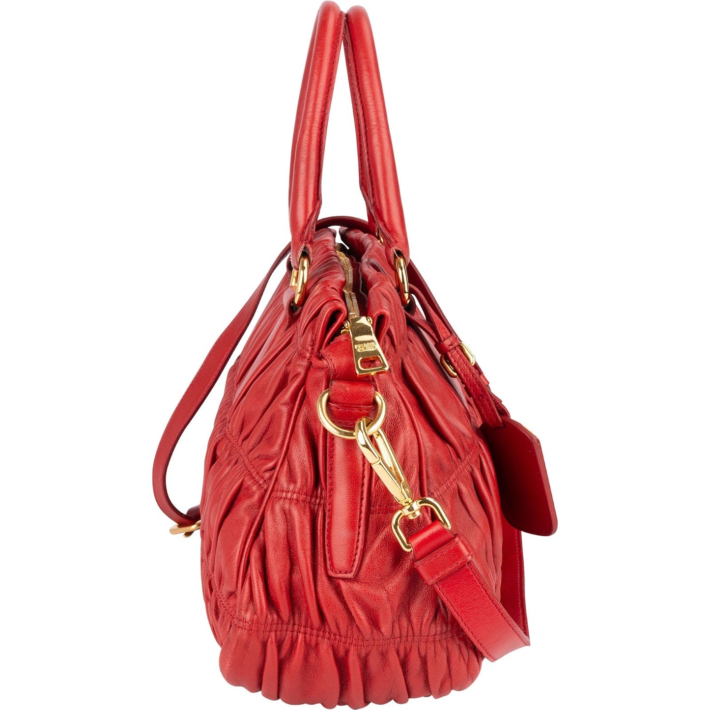 Prada Nappa Quilted Leather Bauletto Handbag