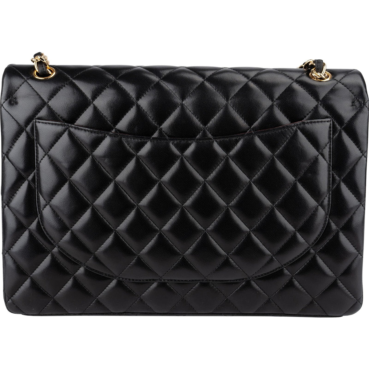 Chanel Quilted Lambskin Gold Maxi Double Flap Crossbody Bag