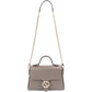 Gucci Taupe Grained Leather Interlocking GG Top Handle Handbag