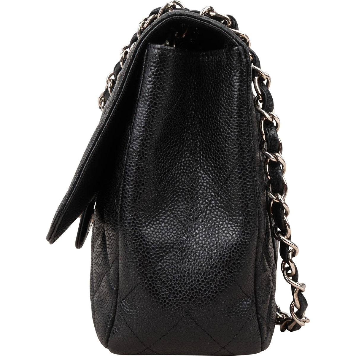 Chanel Quilted Caviar Leather Jumbo Single Flap Crossbody Bag