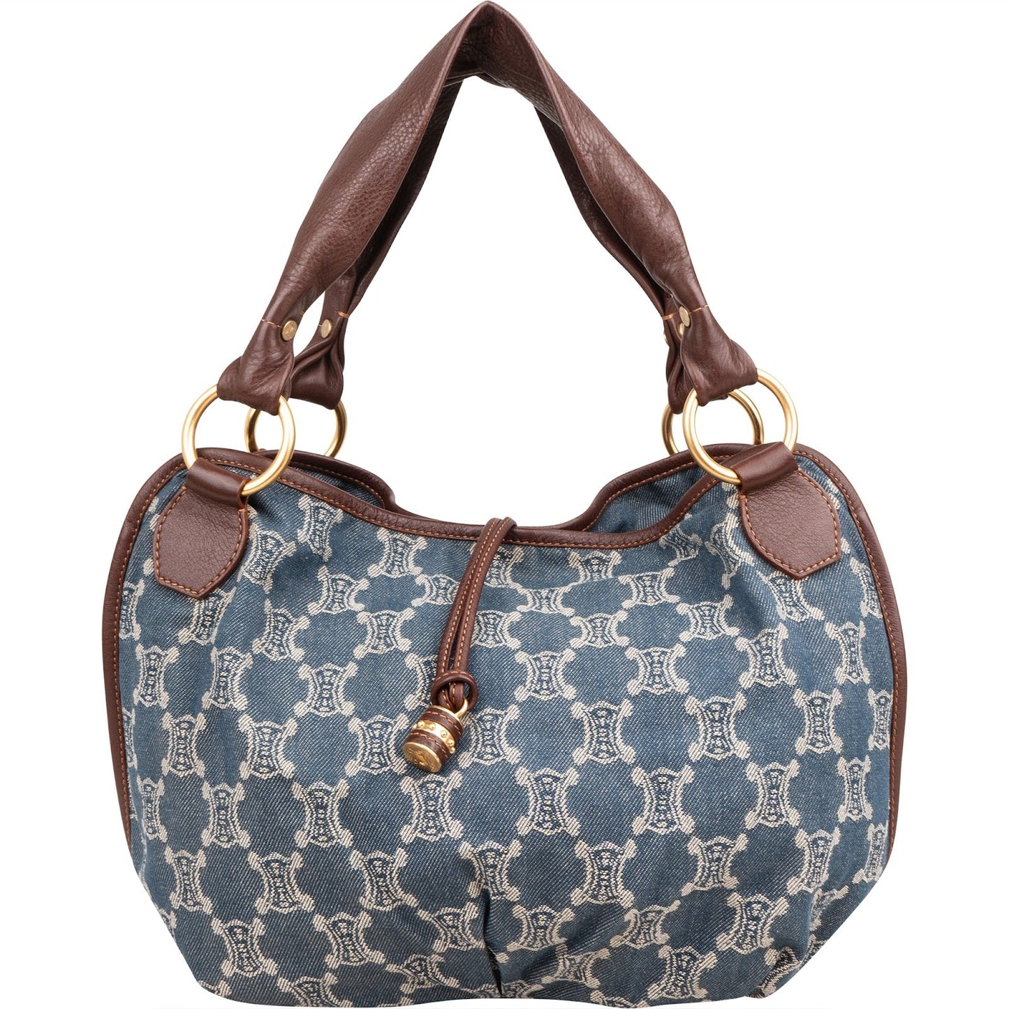Céline Denim Macadam Monogram Hobo Shoulder Bag