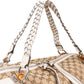 Gucci Monogram GG Heavy Braided Handle Bamboo Shoulder Bag