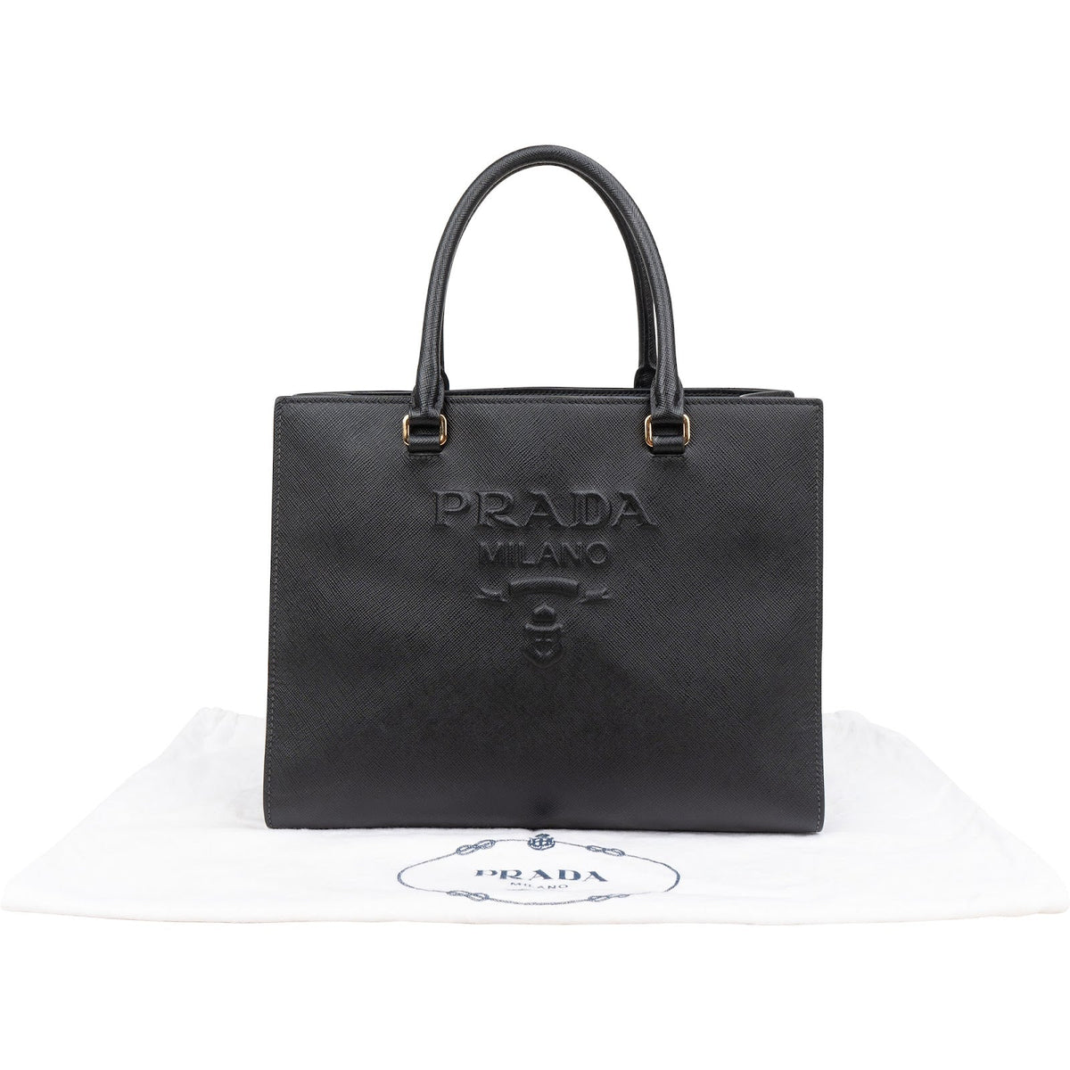 Prada Saffiano Leather Small Tote Handbag