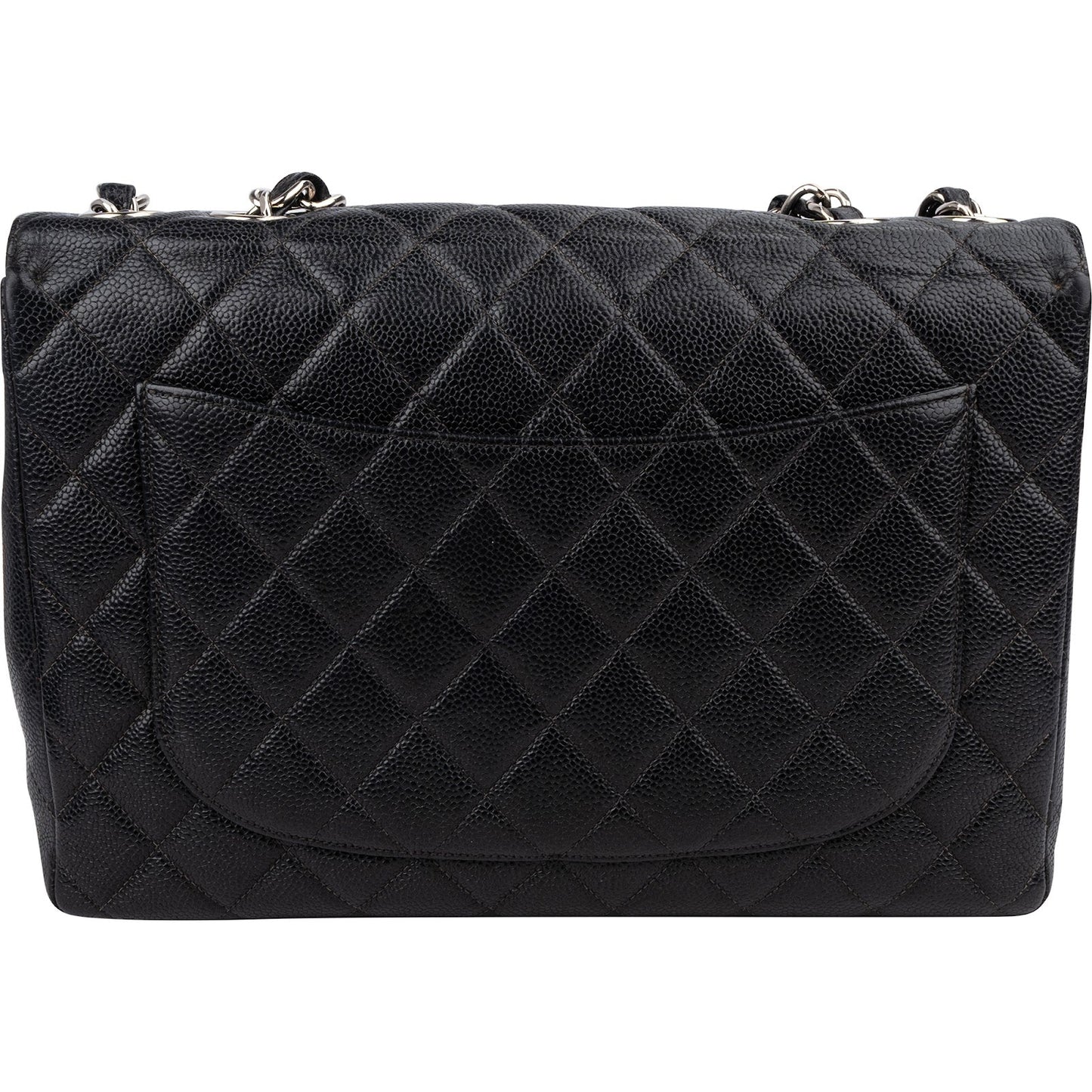 Chanel Quilted Caviar Leather Jumbo Single Flap Crossbody Bag