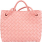 Bottega Veneta Pink Intrecciato Leather Small Andiamo Tote Handbag