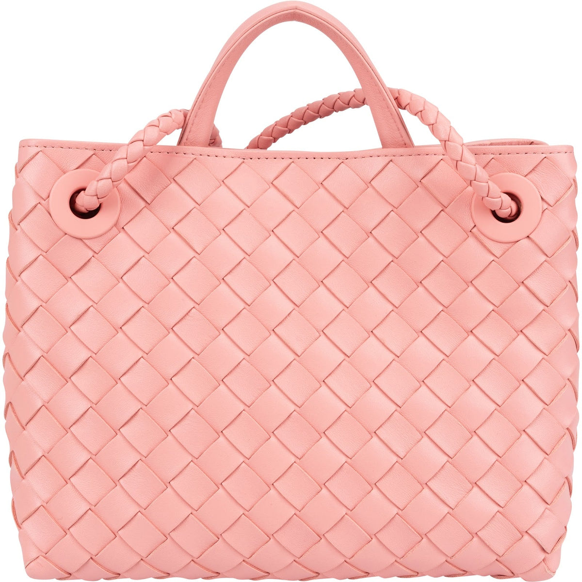 Bottega Veneta Pink Intrecciato Leather Small Andiamo Tote Handbag