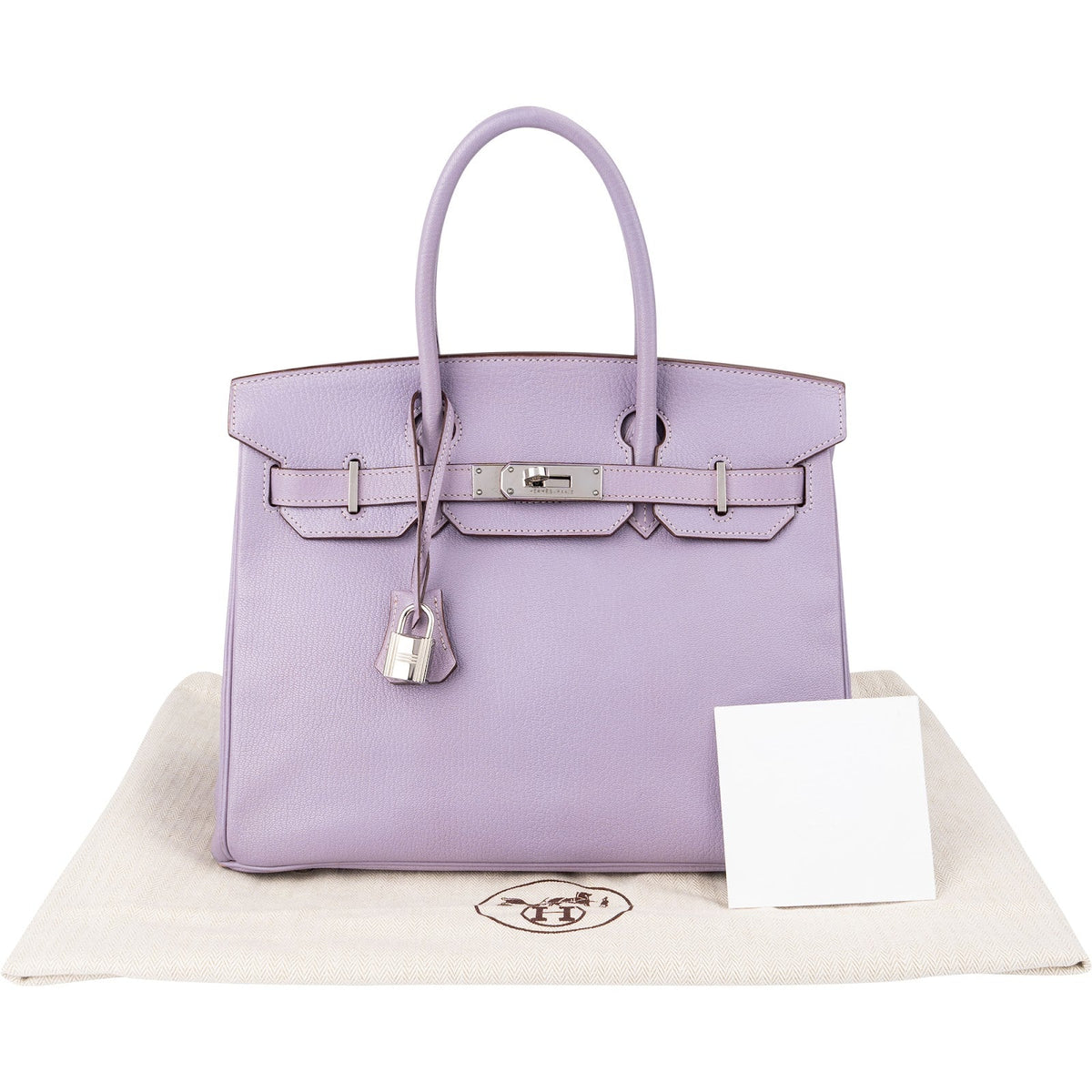 Hermès Lilac Chevre Mysore Leather Palladium Birkin 30 Handbag