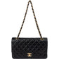 Chanel Quilted Lambskin CC Medium Double Flap Shoulder Bag