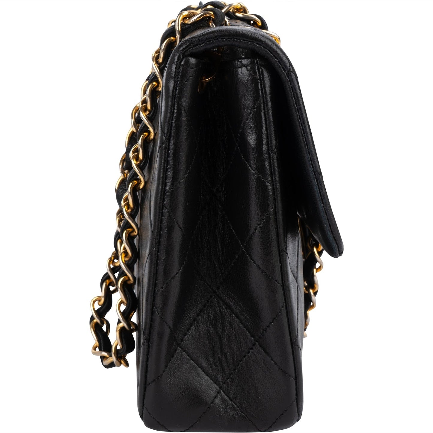Chanel Quilted Lambskin 24K Gold Single Flap Crossbody Bag