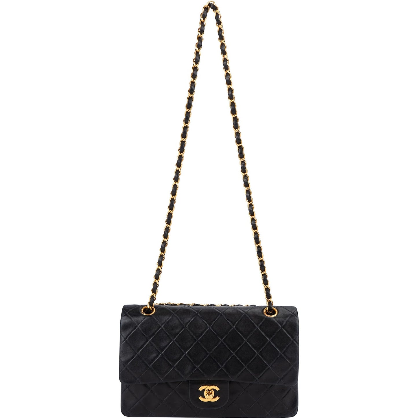 Chanel Quilted Lambskin 24K Gold Medium Double Flap Shoulder Bag