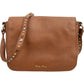 Miu Miu Brown Grained Leather Studded Bow Shoulder Bag