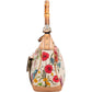 Gucci Leather and Canvas Flora Bamboo Handbag