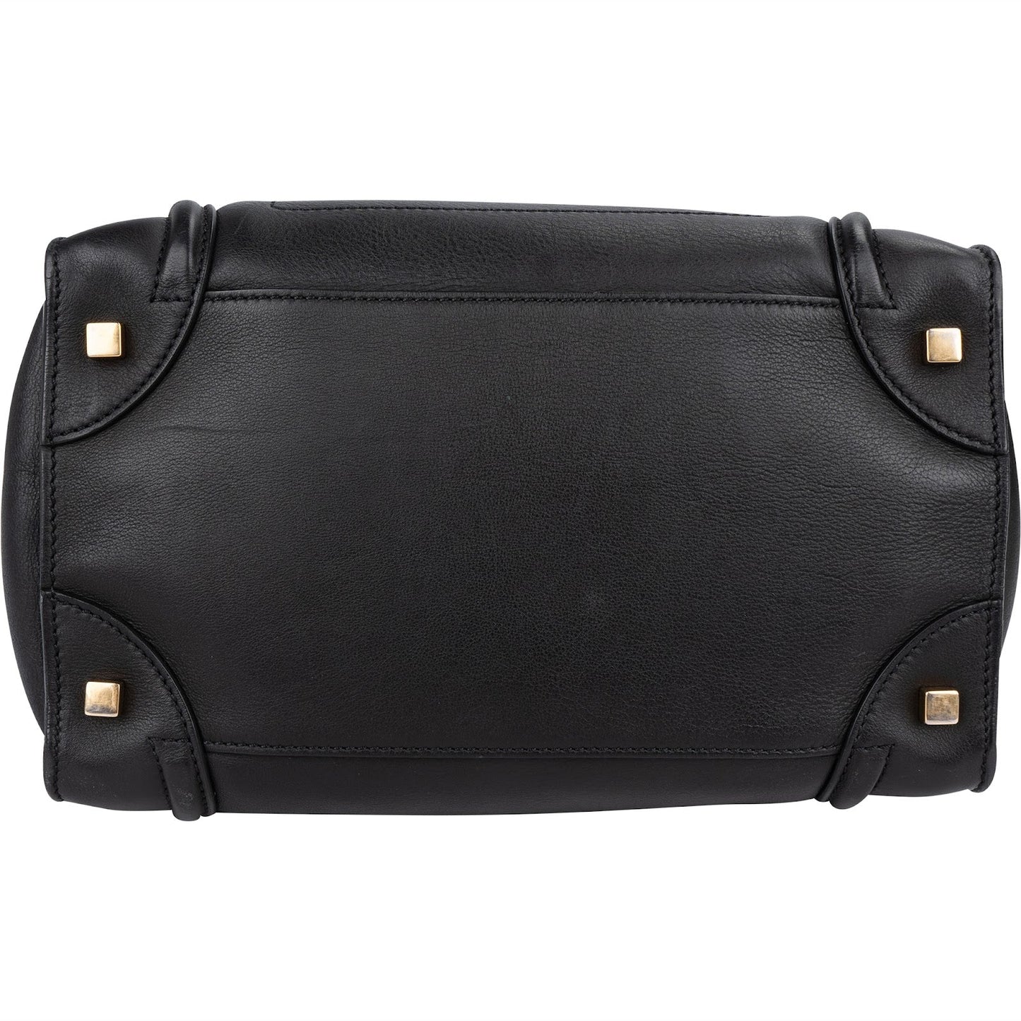 Celine Black Leather Luggage Handbag