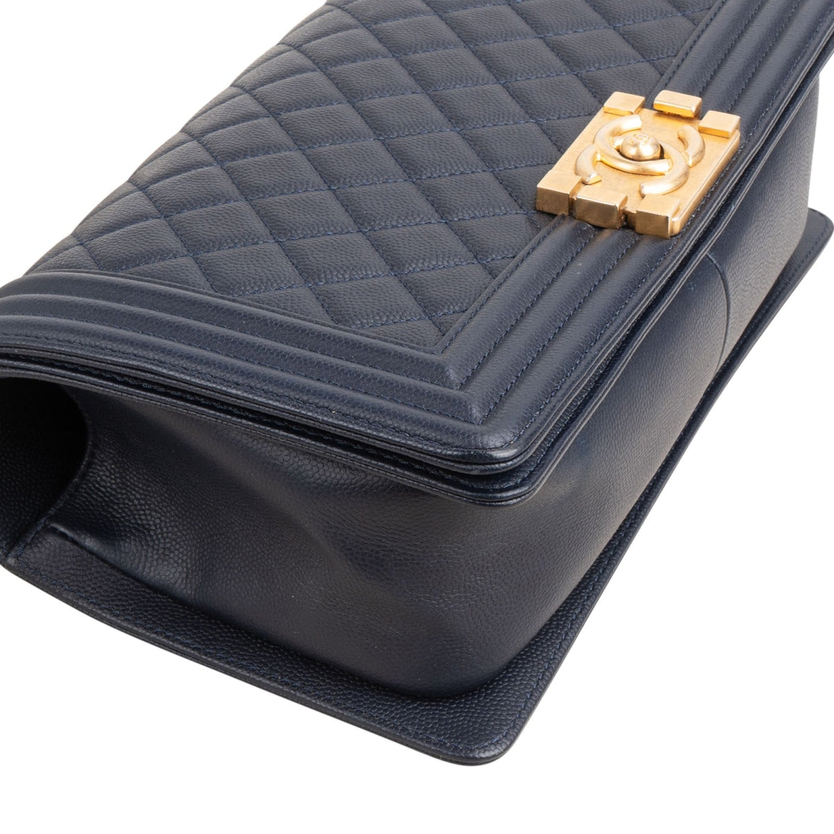 Chanel Quilted Caviar Leather Medium Boy Single Flap Crossbody Bag