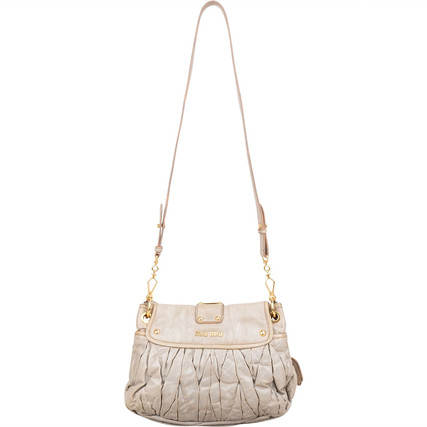 Miu Miu Quilted Vitello Leather Small City Handbag