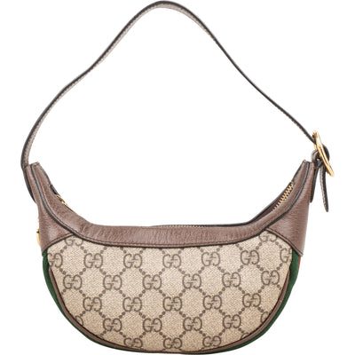 Gucci Monogram GG Supreme Ophidia Crescent Pochette Shoulder Bag
