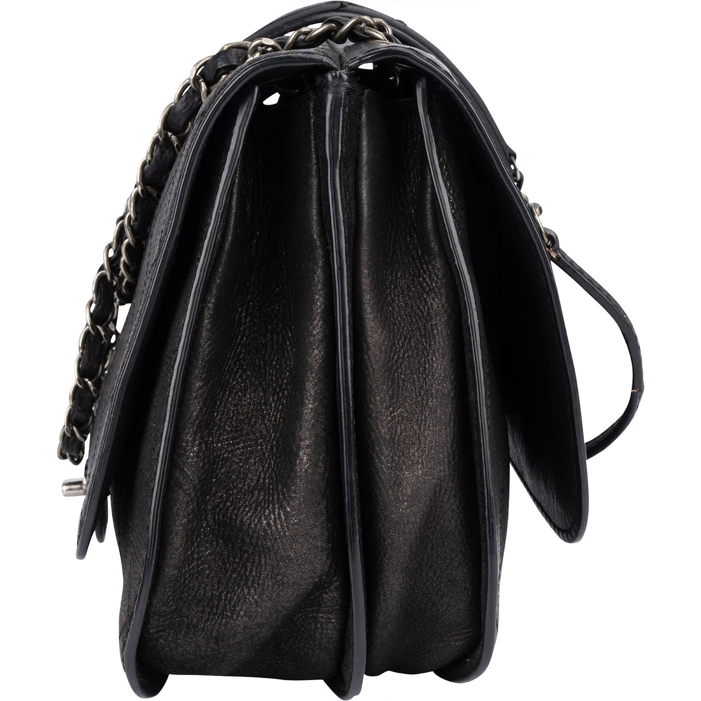 Chanel Quilted Leather Half Moon Single Flap Crossbody Bag