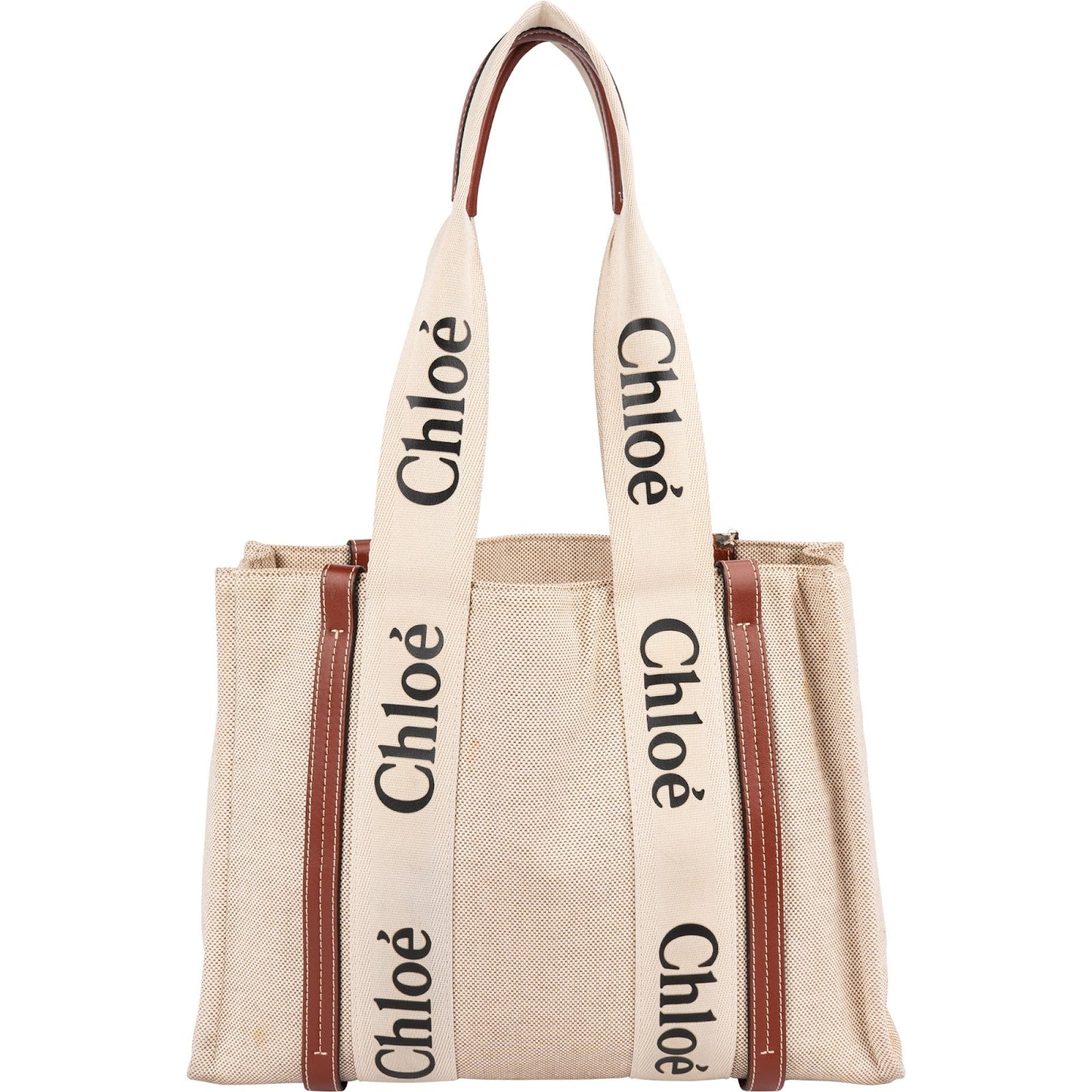 Chloé Canvas Medium Woody Tote Shoulder Bag