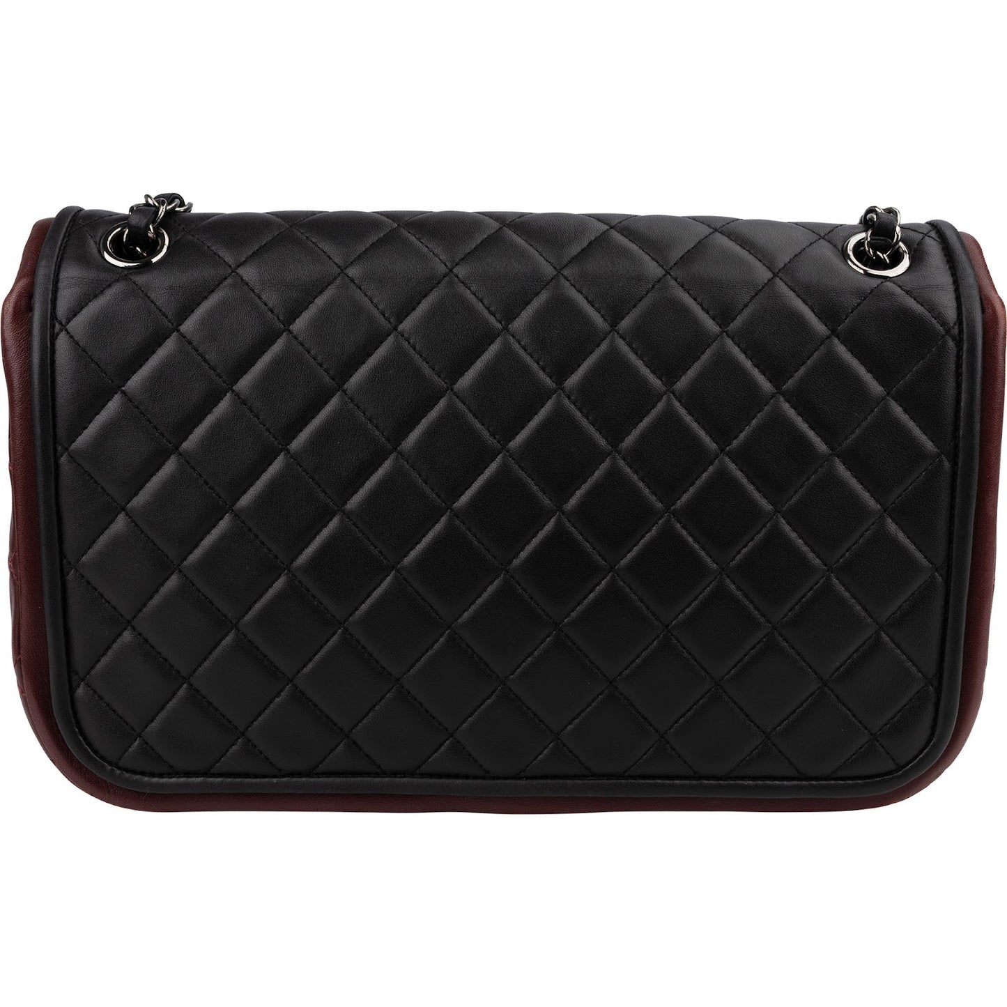 Chanel Quilted Lambskin Bicolor Jumbo Single Flap Shoulder Bag